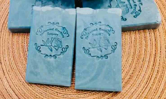 Photo of soap made by cold process soapmaking.