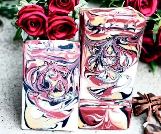 Enchanted Gardens Soapery handmade soap that utilizes natural soap colorants.