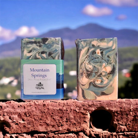 Picture of Enchanted Garden's Soapery's Mountain Springs Men's collection bar soap.